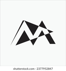 Creative M dynamic modern style monogram design logo