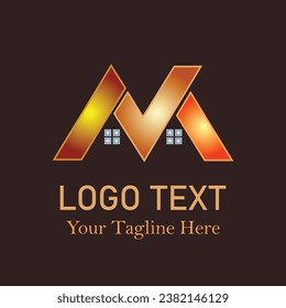 Creative M icon home logo design vector graphics