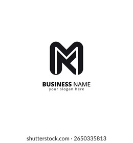 Creative M and K Letter Logo, Bold Monogram Design.