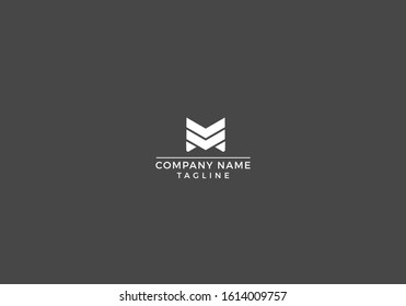 Creative M letter abstract, minimal logo design in vector editable file.