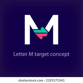 Creative M letter arrow logo design. Unique colorful logistic corporate company logo. Company initials corporate vector.