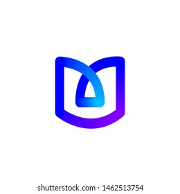 creative M letter with gradient color, M fox monogram, letter M logo .vector