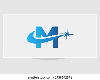 Diseño de logotipo de letras M creativas con concepto de chispa. Diseño del logotipo de Spark M