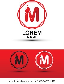 diseño creativo del logotipo de la letra M en círculo 