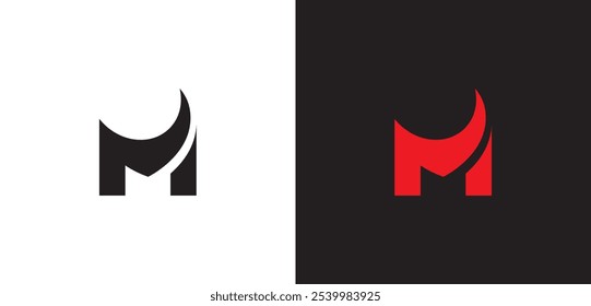 Logotipo creativo de la letra M, logotipo de la marca de la letra M. 