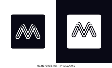 Creative M Letter Vector Lines Logo Design, M Stylish Typography Logo. Minimal Monogram Vector Sign. M Character Logotype Symbol. M Icon Design