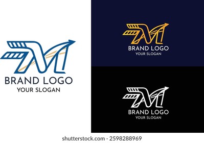 Creative M Logo Design – Modern Winged Letter M Branding Template