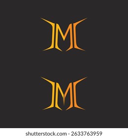 Creative M Monogram Logo Template in Flat Vector Style