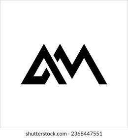 Creative AM or MA initial line art modern brand unique 