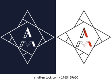 
creative AM and MA letter logo design vector concept