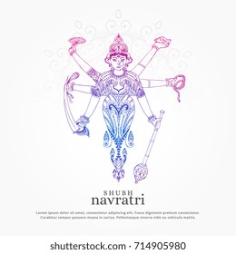 creative maa durga illustration for navratri festival