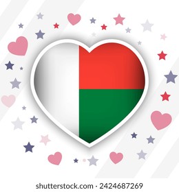 Creative Madagascar Flag Heart Icon