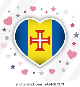 Creative Madeira Flag Heart Icon