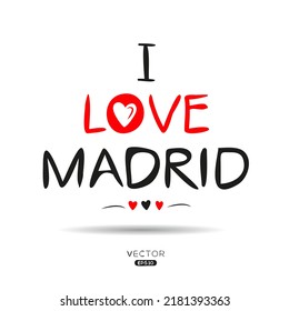 Texto creativo (Madrid), Puede ser utilizado para pegatinas y etiquetas, camisetas, invitaciones, ilustración vectorial.