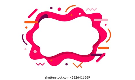 Creative magenta border featuring fluid shapes for bold marketing and advertising.