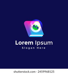Creative magic book logo vector design, colorful book logo design template