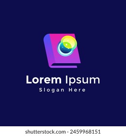 Creative magic book logo vector design, colorful book logo design template