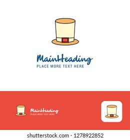 Creative Magician hat  Logo Design. Flat color Logo place for Tagline. Vector Illustration