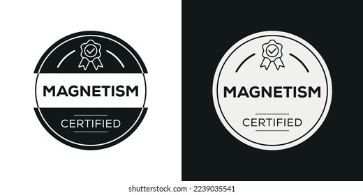 Insignia certificada por Creative (Magnetismo), ilustración vectorial.