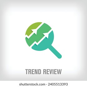 Creative magnifying upgrade logo. Unique color transitions. Company development corporate logo template. vector