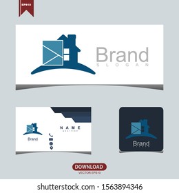 Creative mail home concept logo icon vector design