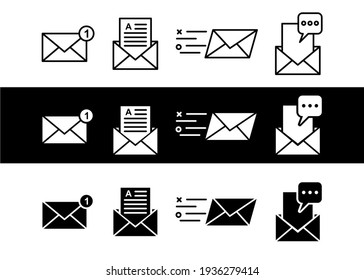 Creative mail icon design with black and white color. Easy to edit with vector file. Can use for your creative content. Especially about telecommunication and information.