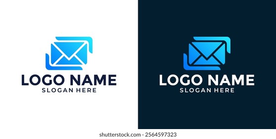 Creative Mail technology logo vector illustration design with gradient colors.