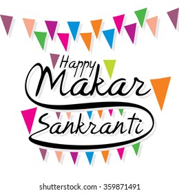creative makar sankranti (Indian festival) concept vector 