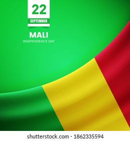 Creative Mali flag on fabric texture. Vintage style independence day background