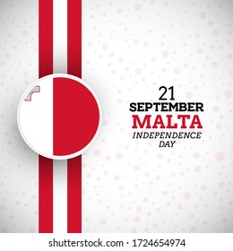 Ilustración del día de la independencia de Malta creativa con el único fondo del vector de la bandera de Malta