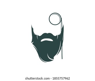 Creative man beard logo design