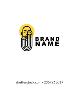 noticia del logotipo de cabeza de hombre creativo