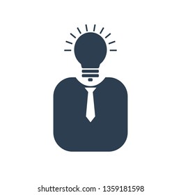 Creative man ideas light bulb concept. Ideas icon,thinking icon