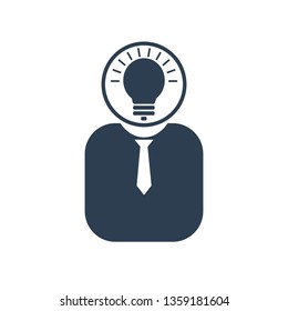 Creative man ideas light bulb concept. Ideas icon,thinking icon