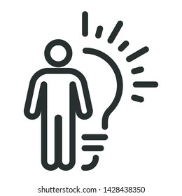 creative man - minimal line web icon. simple vector illustration. concept for infographic, website or app.