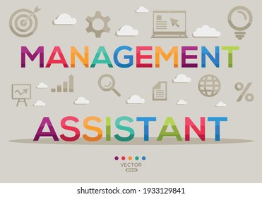 Creative (management assistant) Banner Word with Icon ,Vector illustration.