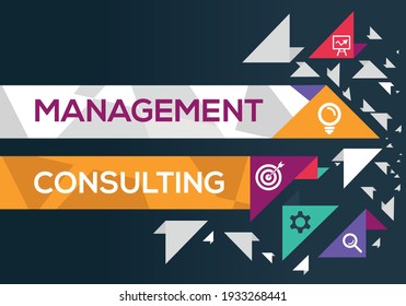 Creative (management consulting) Banner Word with Icon ,Vector illustration.