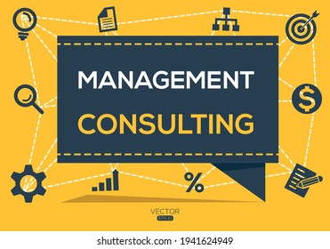 Creative (management consulting) Banner Word with Icon ,Vector illustration.