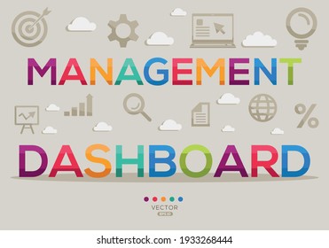 Creative (management dashboard) Banner Word with Icon ,Vector illustration.