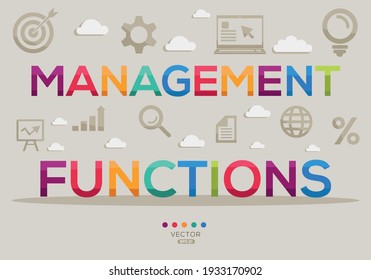 Creative (management functions) Banner Word with Icon ,Vector illustration.