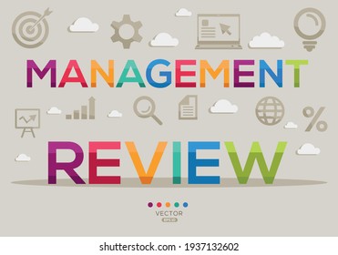 Creative (management review) Banner Word with Icon ,Vector illustration.