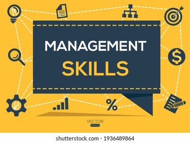 Creative (management skills) Banner Word with Icon ,Vector illustration.