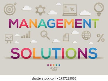 Creative (Management Solutions) Banner Word mit Icon, Vektorgrafik.