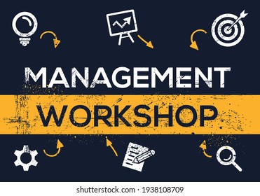 Creative (management workshop) Banner Word with Icon ,Vector illustration.