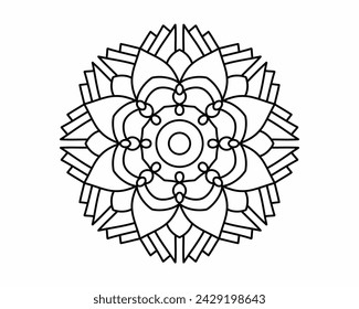 creative mandala art for coloring book page
