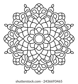 creative mandala art for tattoo design, mehendi design and adults coloring book
