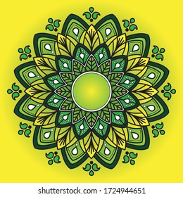 Creative Mandala Hintergrund mit tropischem Konzept, 
