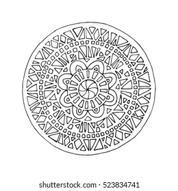 Creative mandala for coloring book and adults. 