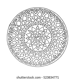 Creative mandala for coloring book and adults. 