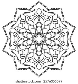 Creative Mandala Coloring Pages for Kids, Vector Files, Wall Art, Simple Mandala Art, Design for Wallpaper, T-shirt Patterns and Tile Stickers.